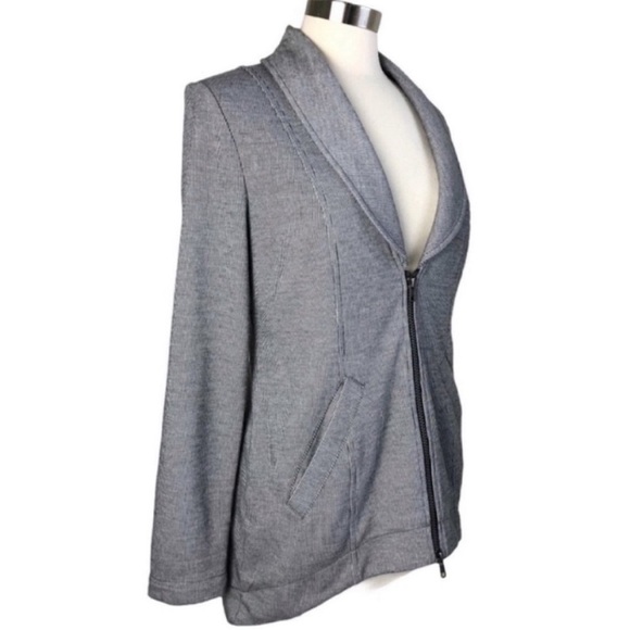 CABI Drop Off Pinstripe Zipper Sweater Jacket Blazer 5300 Size S - Picture 3 of 8